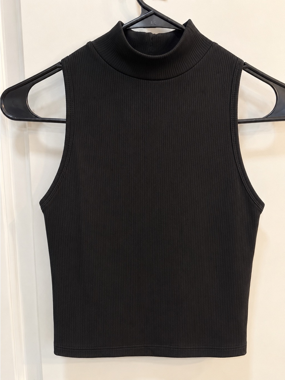 Windsor Black Ribbed Mock Neck Sleeveless Tank